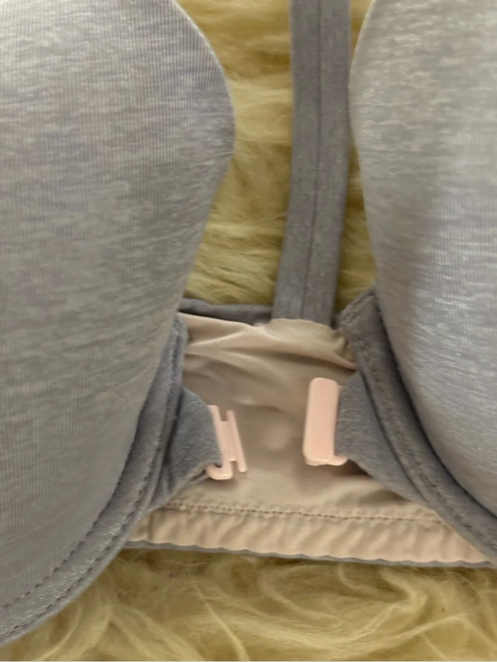 Victoria's Secret Gray RacerBack Semi Demi Bra with Pink Straps